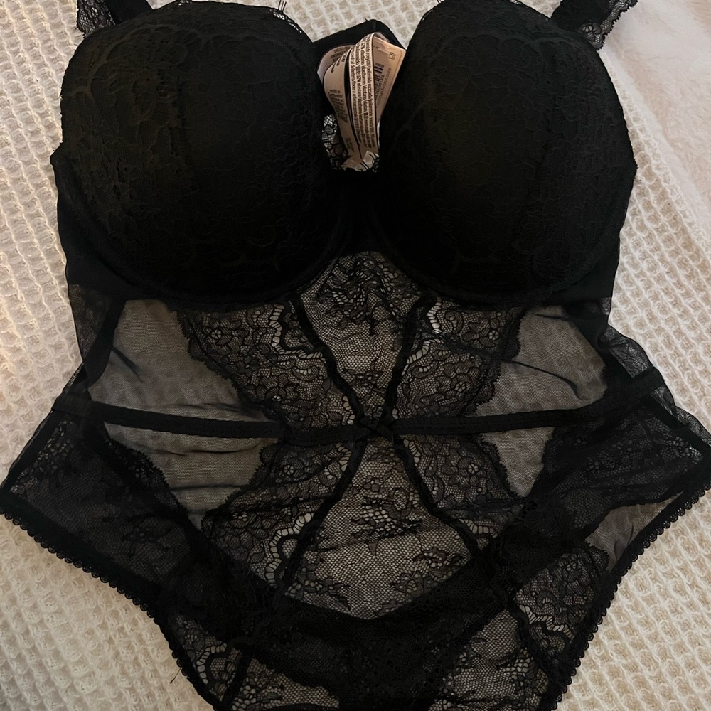 Elegant Black Lace Bodysuit
